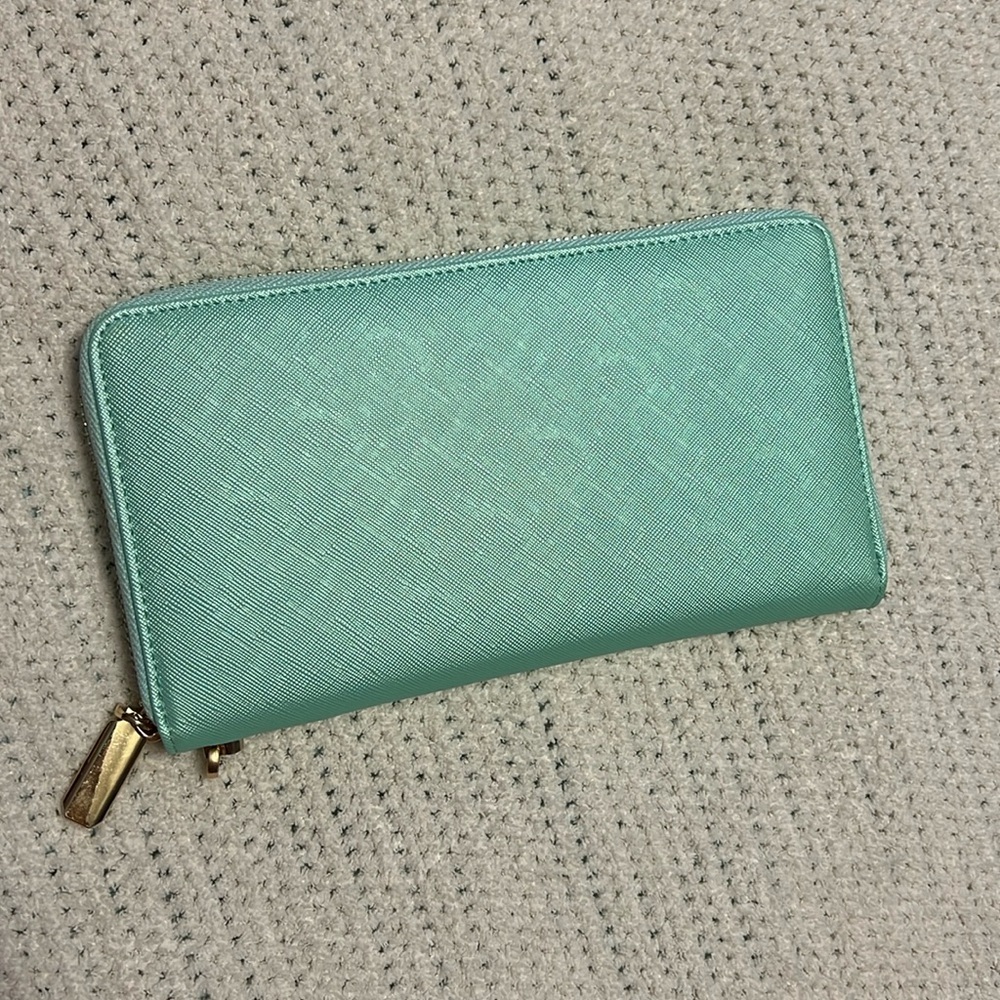 Aqua Long Zip Wallet